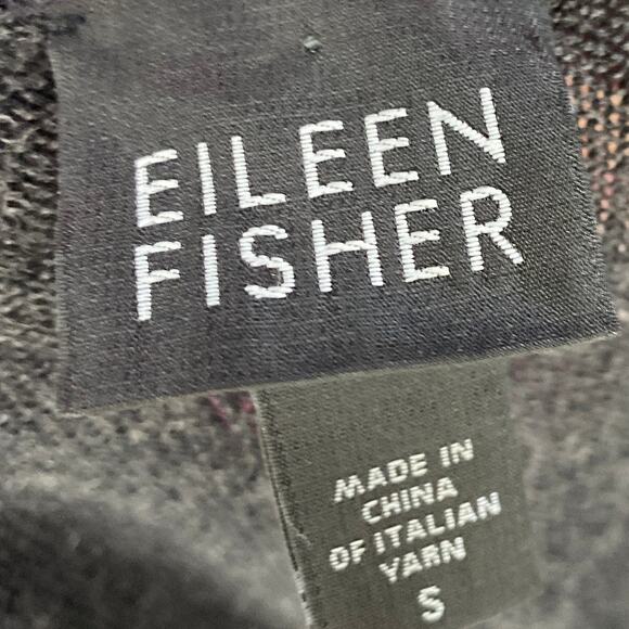 Eileen Fisher Merino Wool Cardigan Sweater Longline Cinched Tie Waist Gray Small - Picture 6 of 8